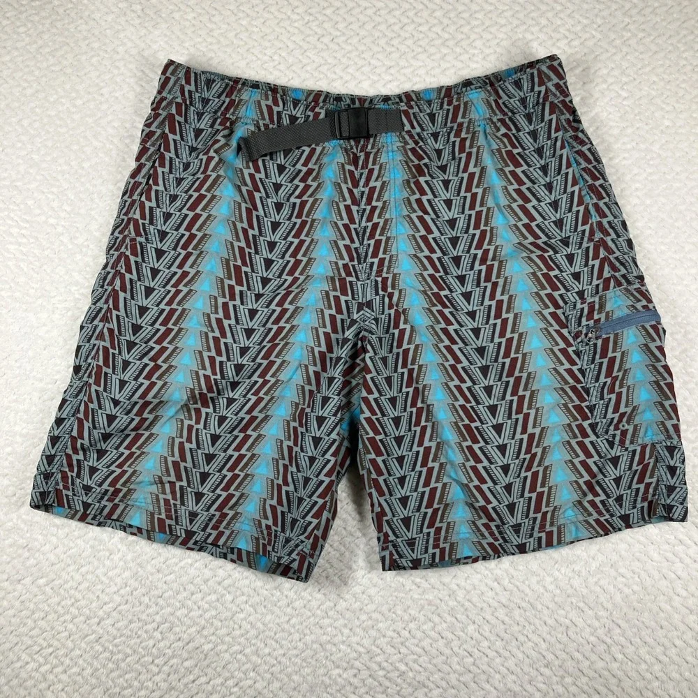 Columbia Mens Swim‎ Trunks Omni Shade Sun Protection Med Geometric Fishing Mesh